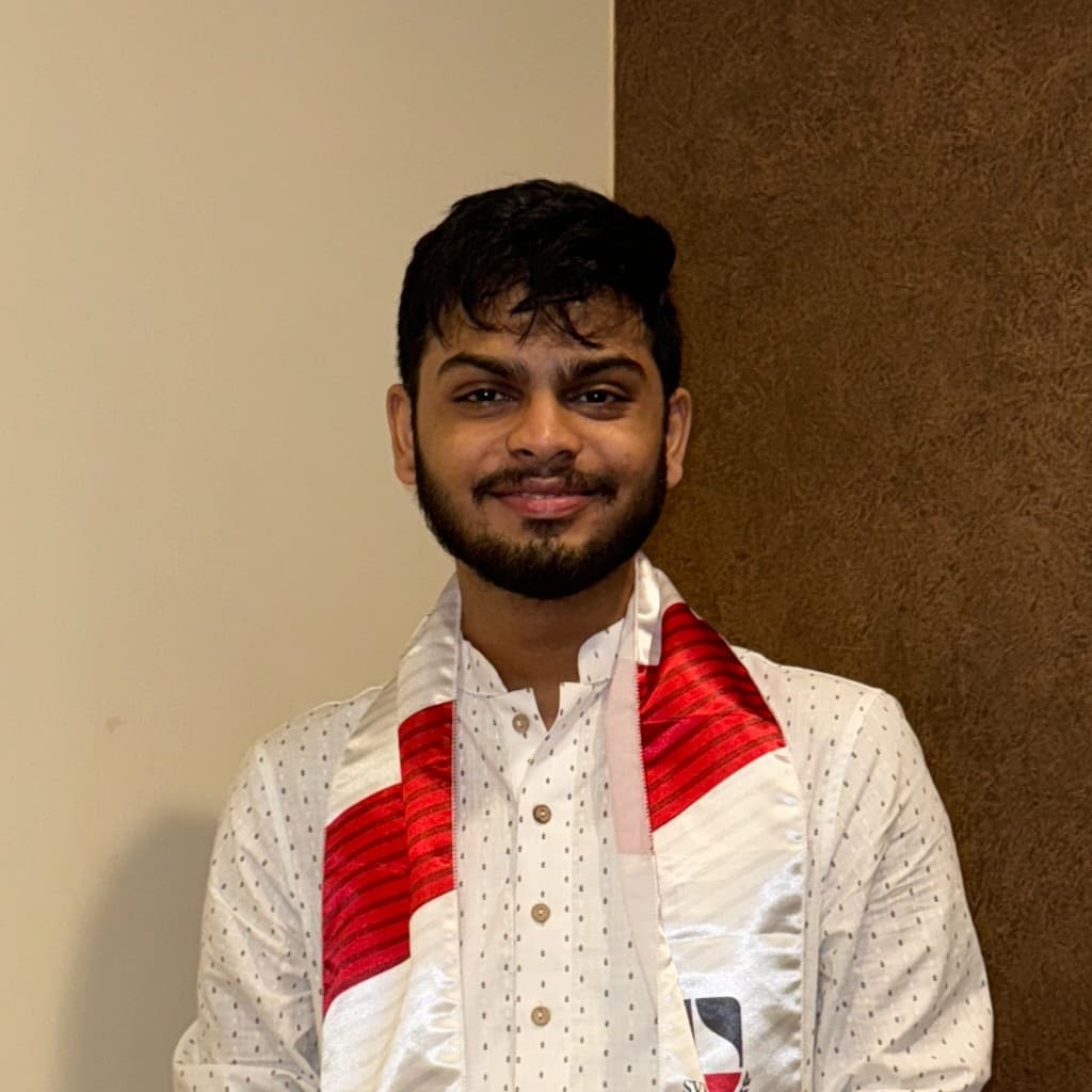 Sid Darak at NMIMS, in student council sash.
